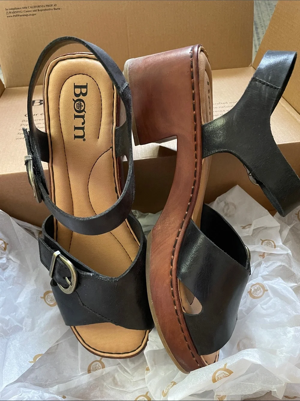 Born Bella sandals, Black Leather. Sz 9